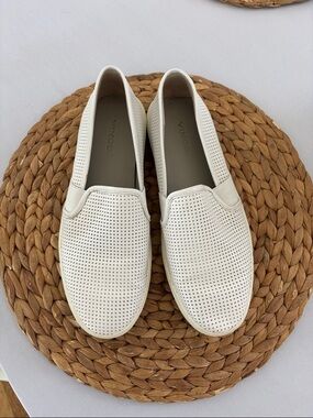 Vince white Perforated Slip-On Sneakers